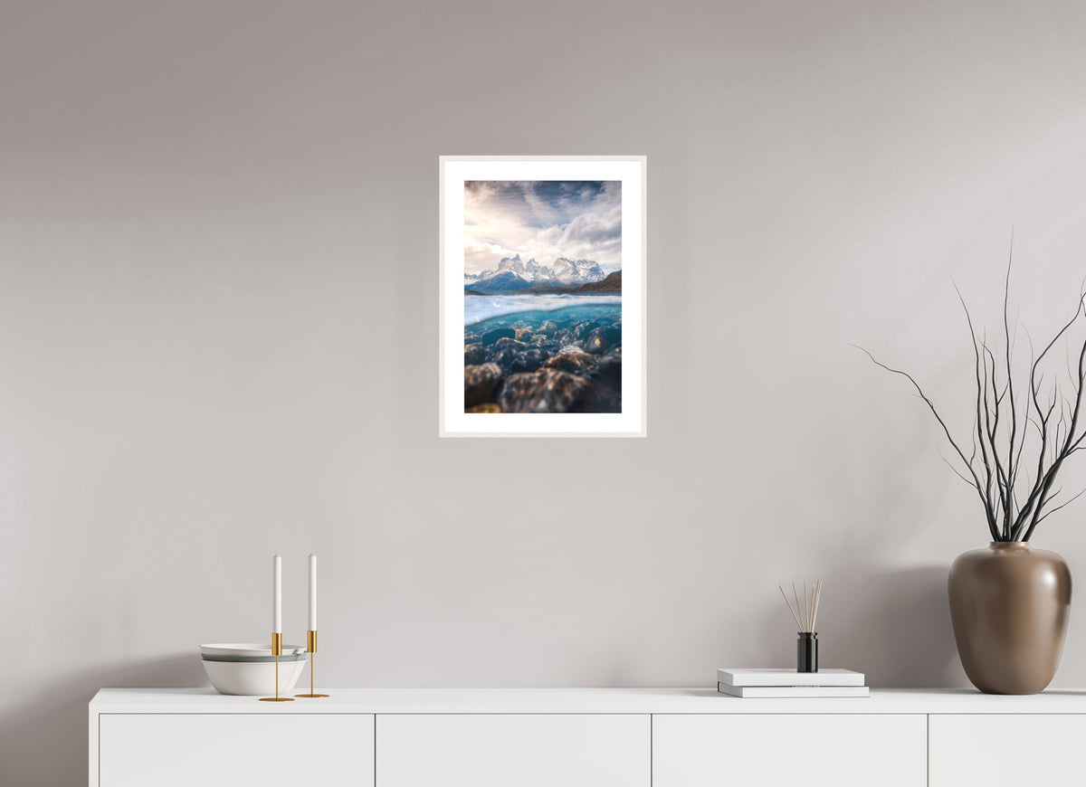 Torres del Paine, Reflection, 30 x 45 cm, framed
