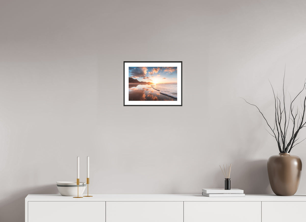 Sunset Reflections, Fuerteventura, 30 x 20 cm, framed Schwarz