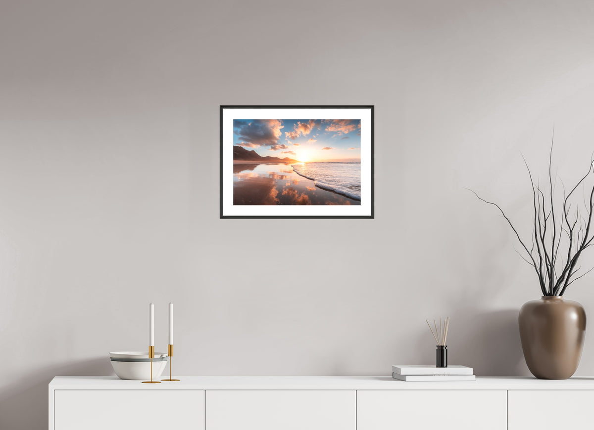 Sunset Reflections, Fuerteventura, 45 x 30 cm, framed Schwarz