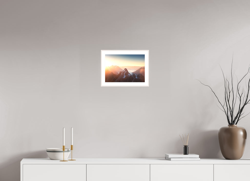Sunrise on the Valluga, Arlberg, 30 x 20 cm, framed