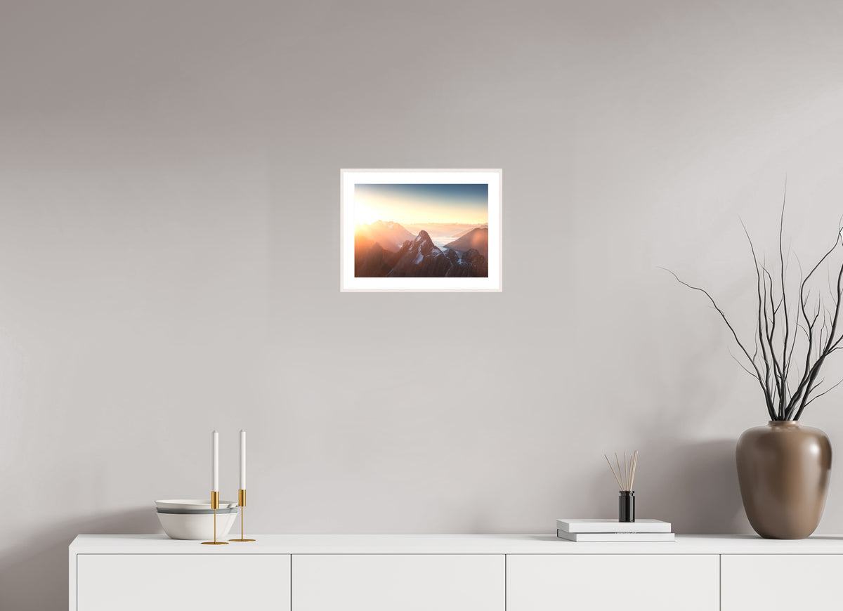 Sunrise on the Valluga, Arlberg, 30 x 20 cm, framed