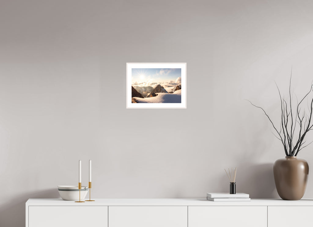 Sunset on the Valluga, Arlberg, 30 x 20 cm, framed