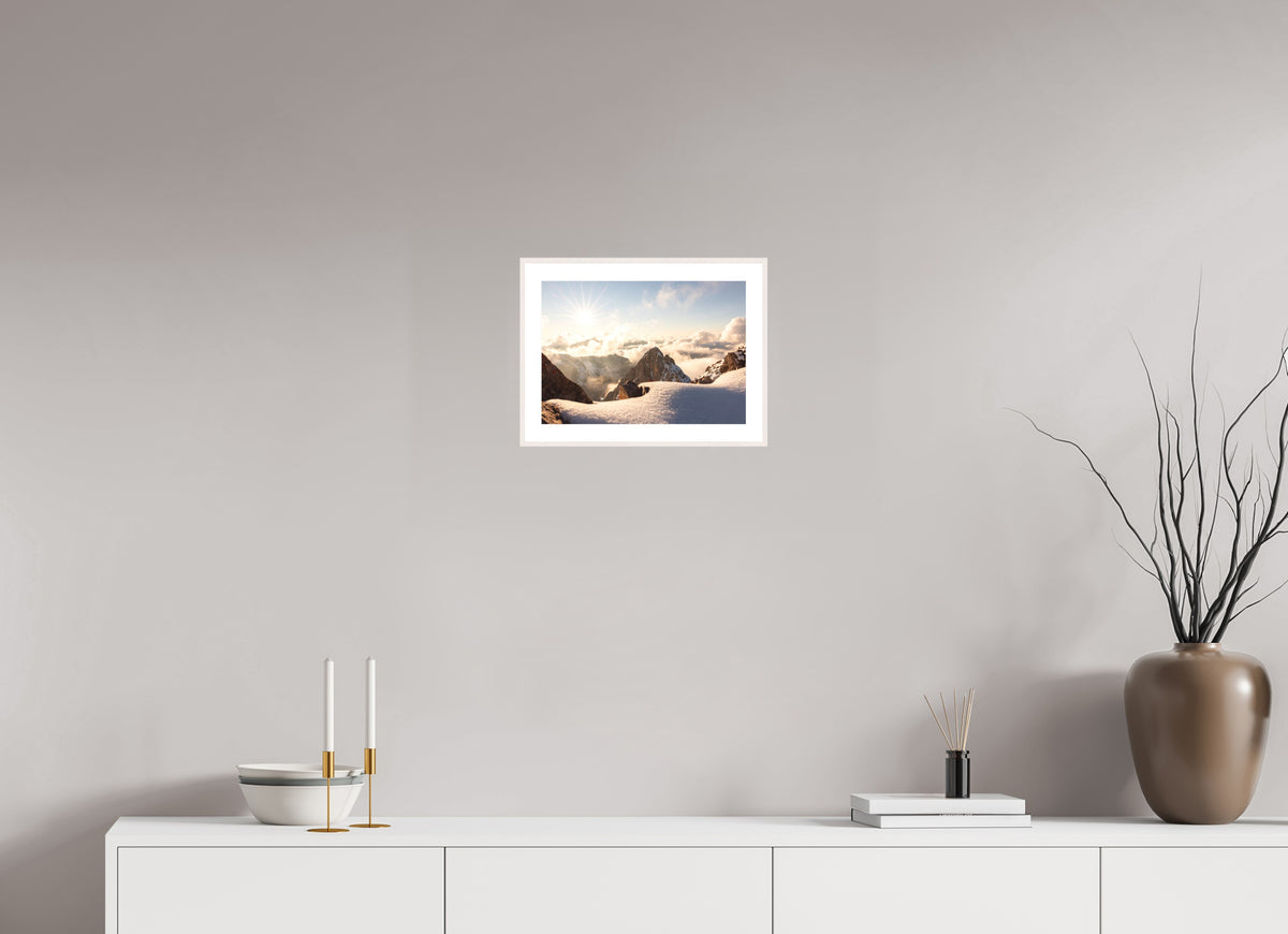 Sunset on the Valluga, Arlberg, 30 x 20 cm, framed