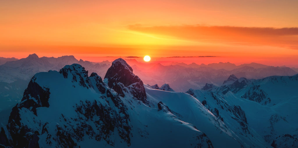 Photo Winter Sunset Above Lech Zürs, Arlberg