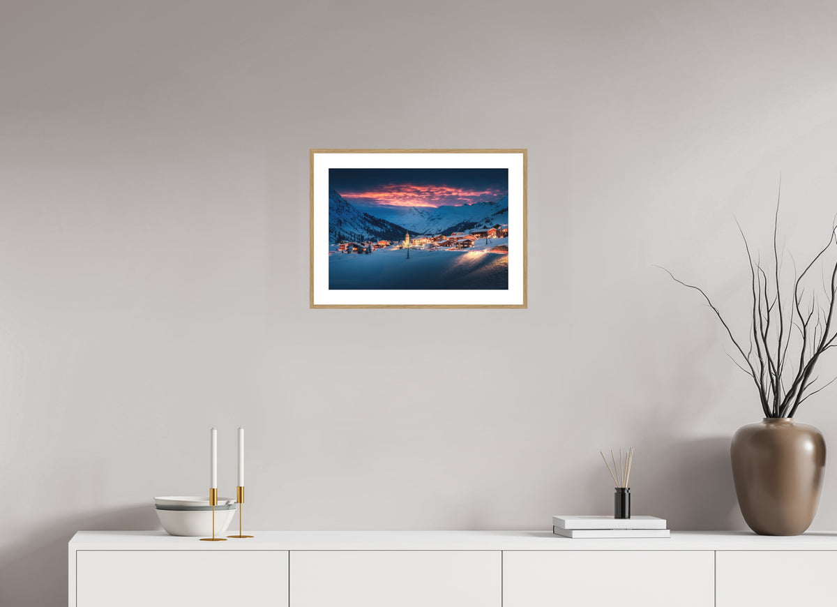 Zug Village, Arlberg, 45 x 30 cm, framed