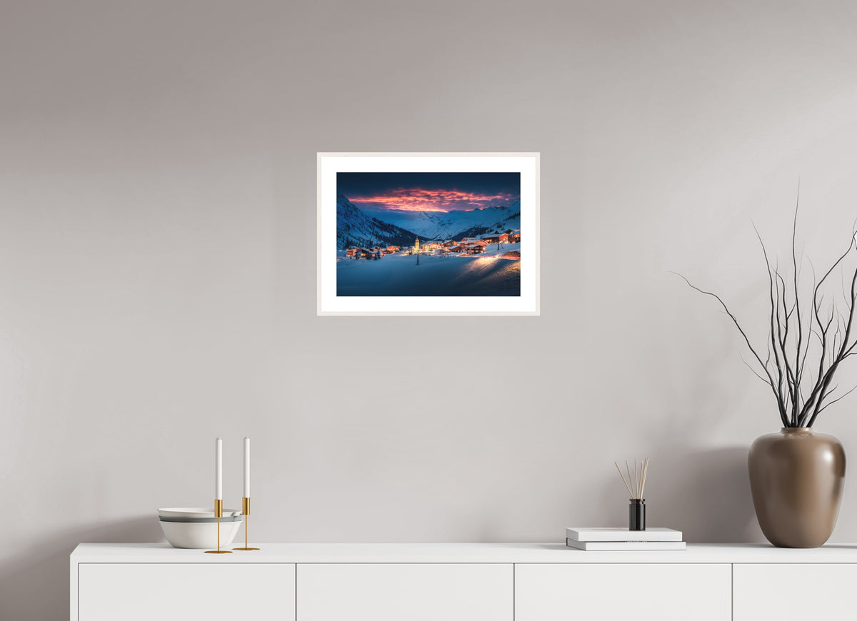 Zug Village, Arlberg, 45 x 30 cm, framed