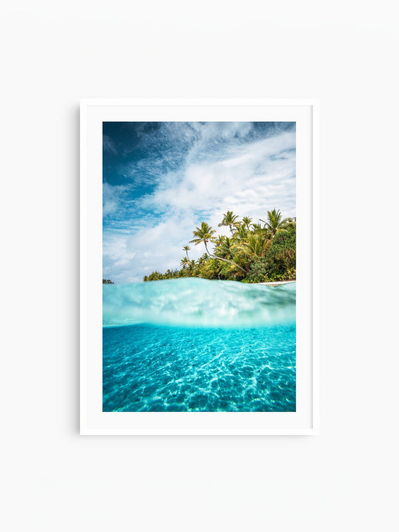 Above and Below the Waterline, Aitutaki, white frame