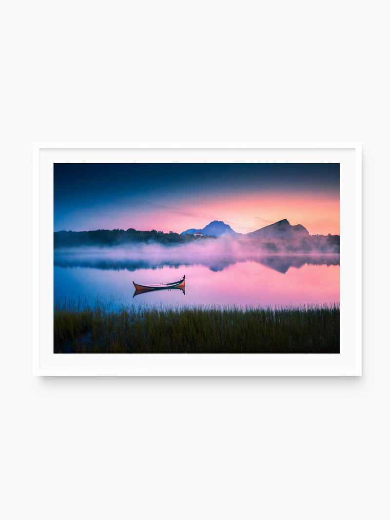 Evening Mood, Lofoten, white frame