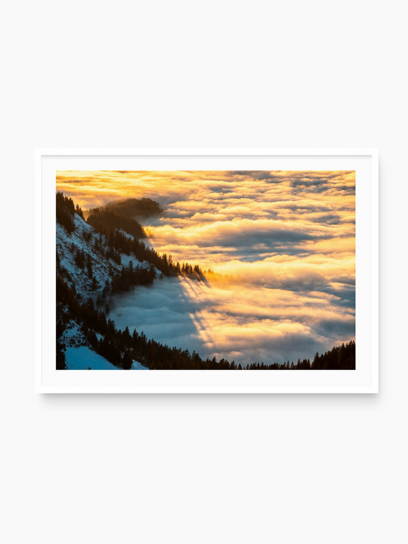 Sea of Fog at the Hohe Matona, Vorarlberg, white frame