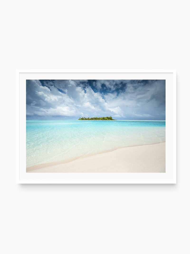 Island in the Lagoon, Aitutaki, white frame