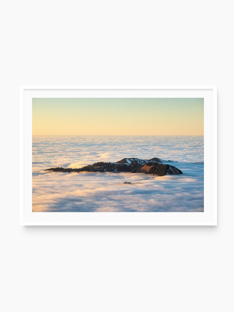 Island in the Sea of Fog, Hohe Matona, white frame