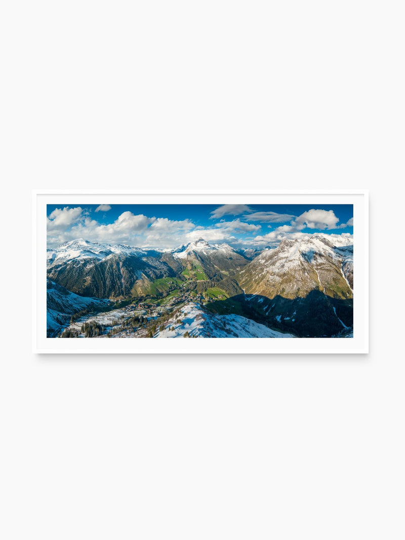 Late Spring Above Bürstegg, Arlberg, white frame
