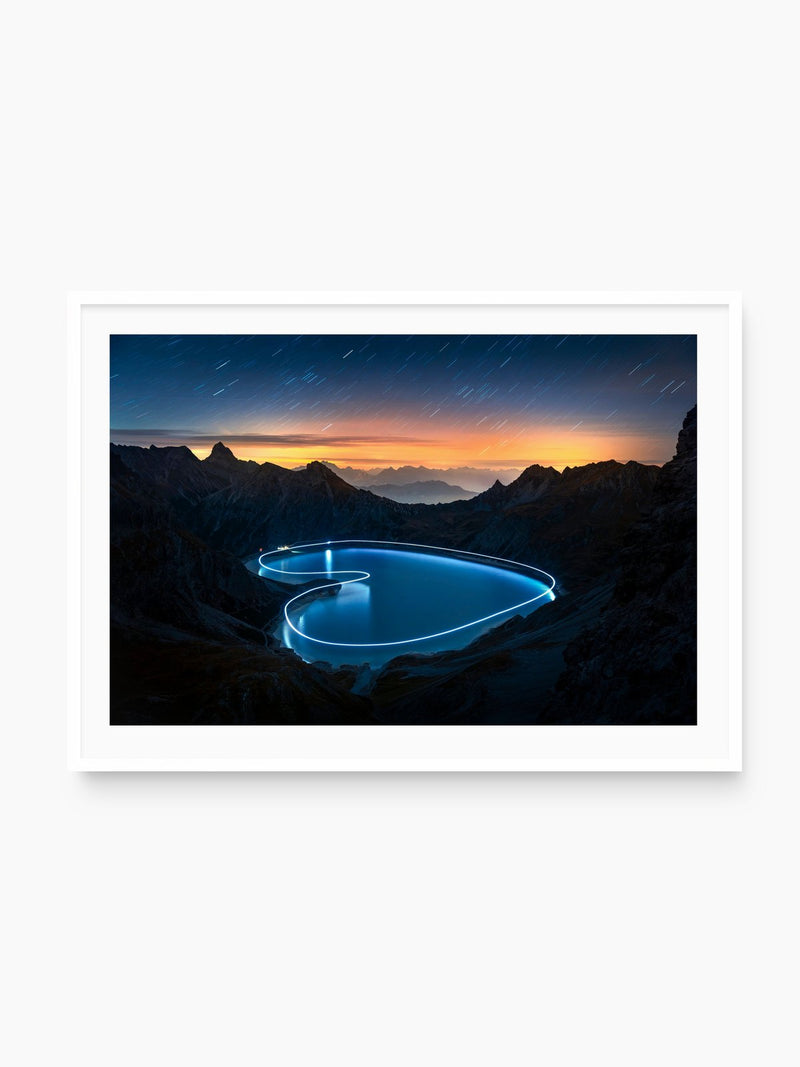 Lünersee Heart, Vorarlberg, white frame