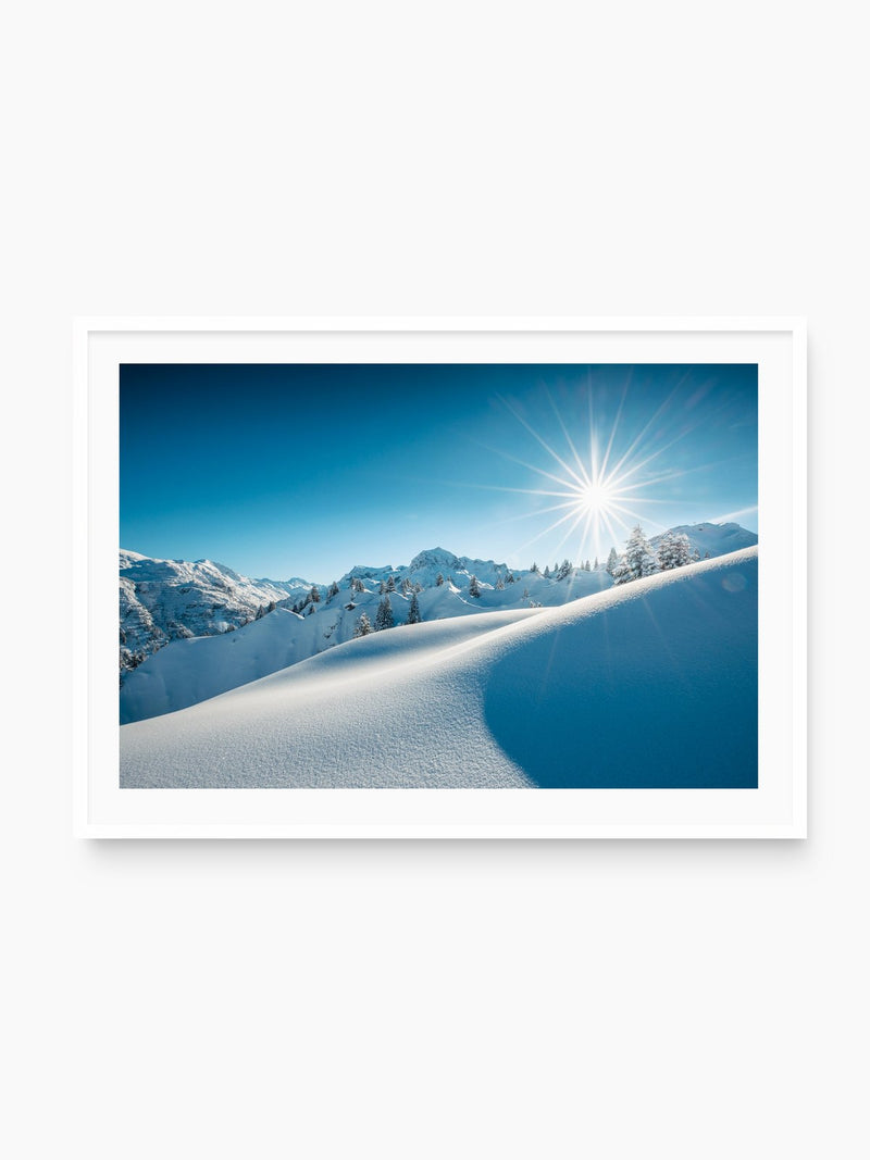 Morning Light Above Lech, white frame