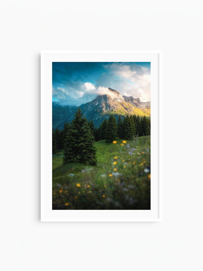 Omeshorn View, Lech Austria, white frame