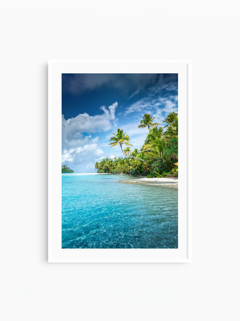 Palm Coast, Aitutaki Lagoon, white frame
