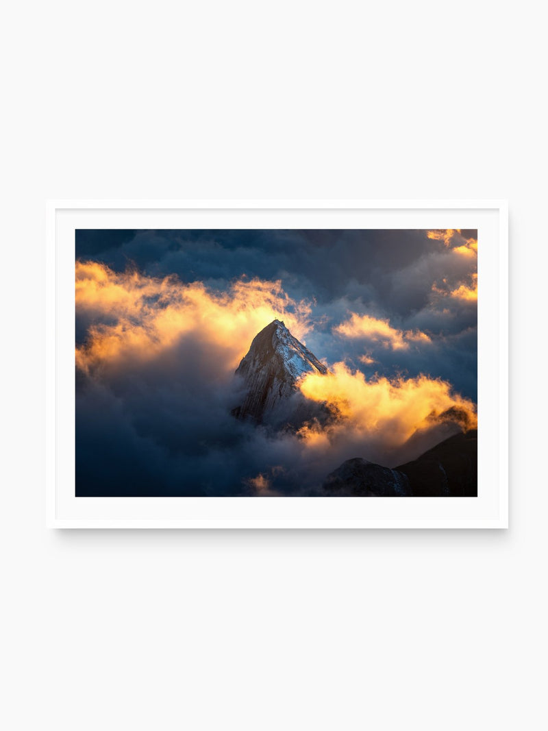 Säntis Cloud Glow at Sunset, Switzerland, white frame