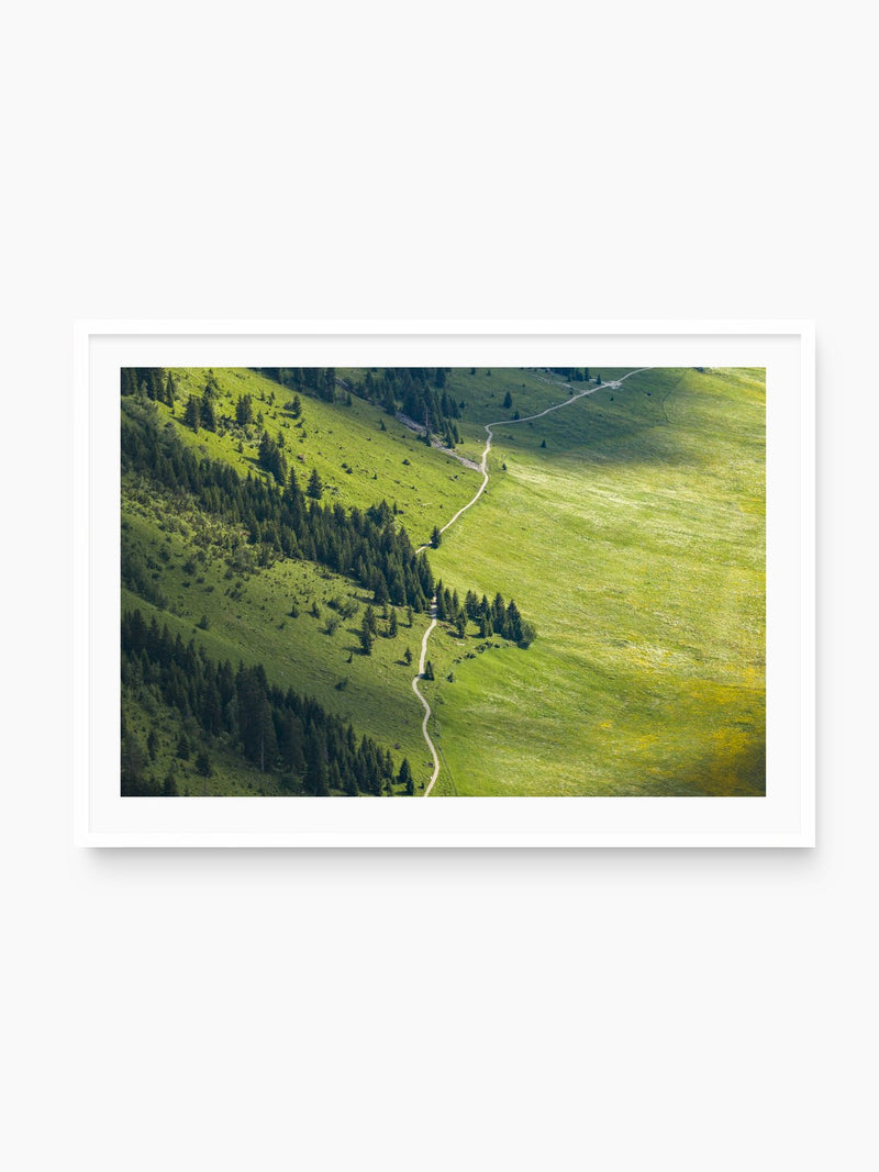 Summer Trail Above Lech, Arlberg, white frame