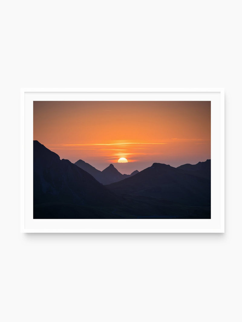 Portlerhorn Sunrise, Vorarlberg, white frame