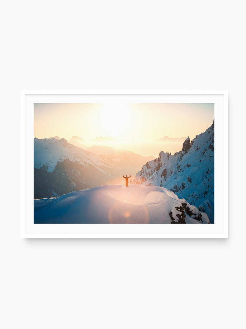 Sunset Summit, Zürs, white frame