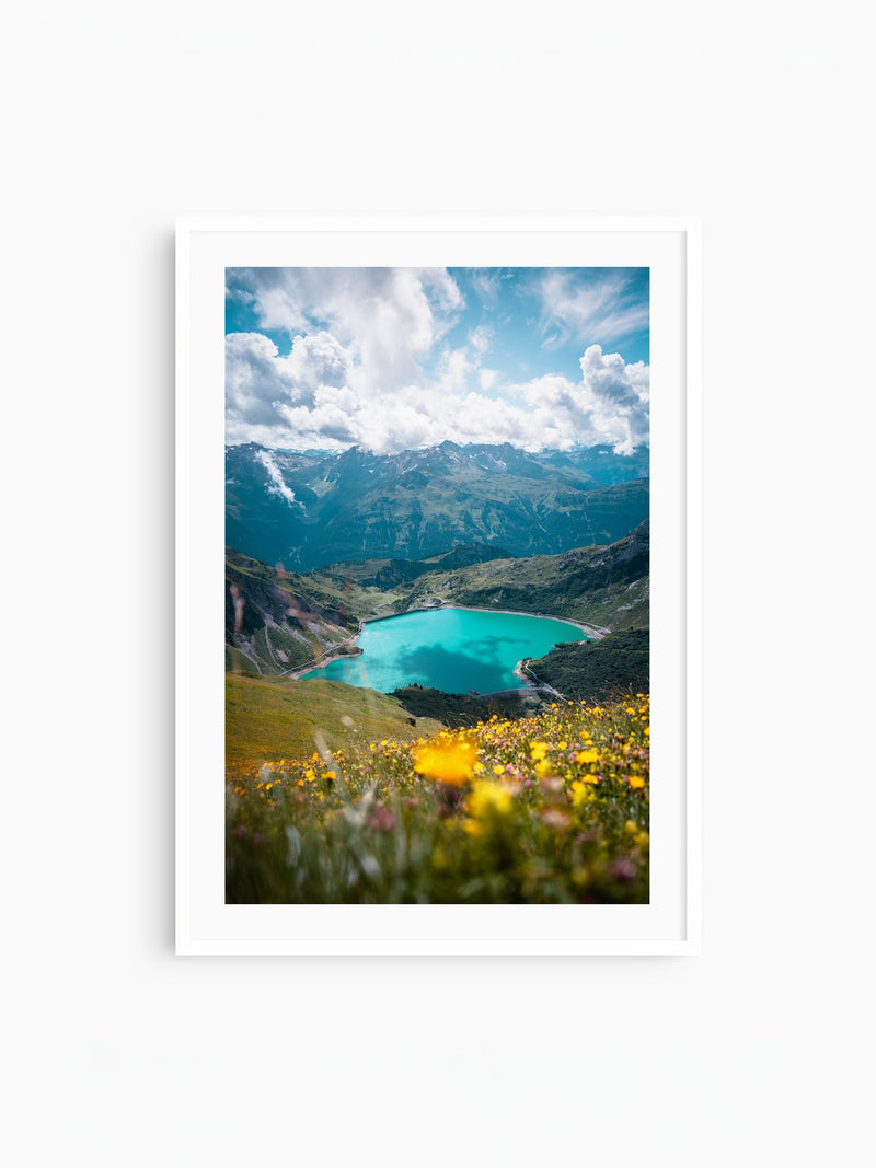 Turquoise Lake in Summer, Lech, white frame
