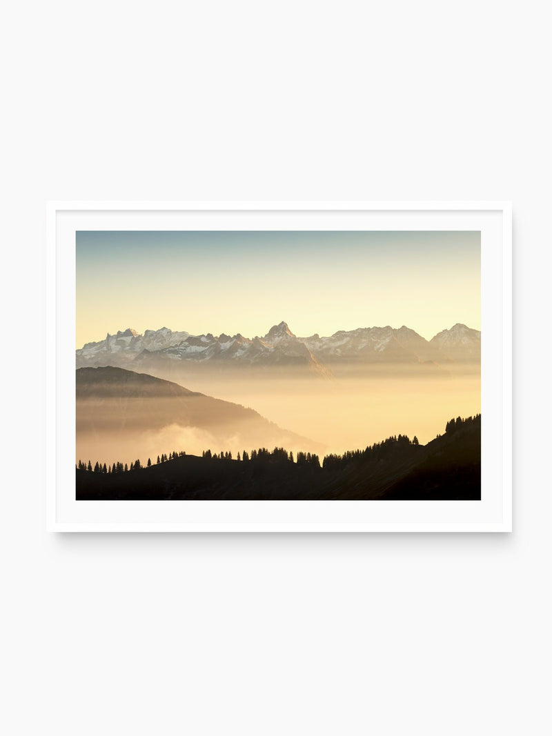 Zimba Above the Sea of Fog, Vorarlberg, white frame